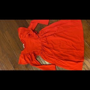 girls  christmas dress. color red sz 7
